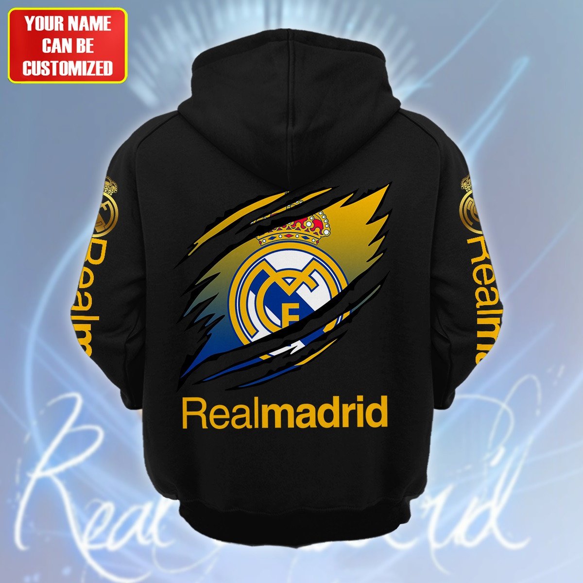 Personalized Real Madrid Tear Retro Cotton Hoodie
