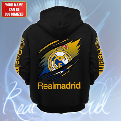 Personalized Real Madrid Tear Retro Cotton Hoodie