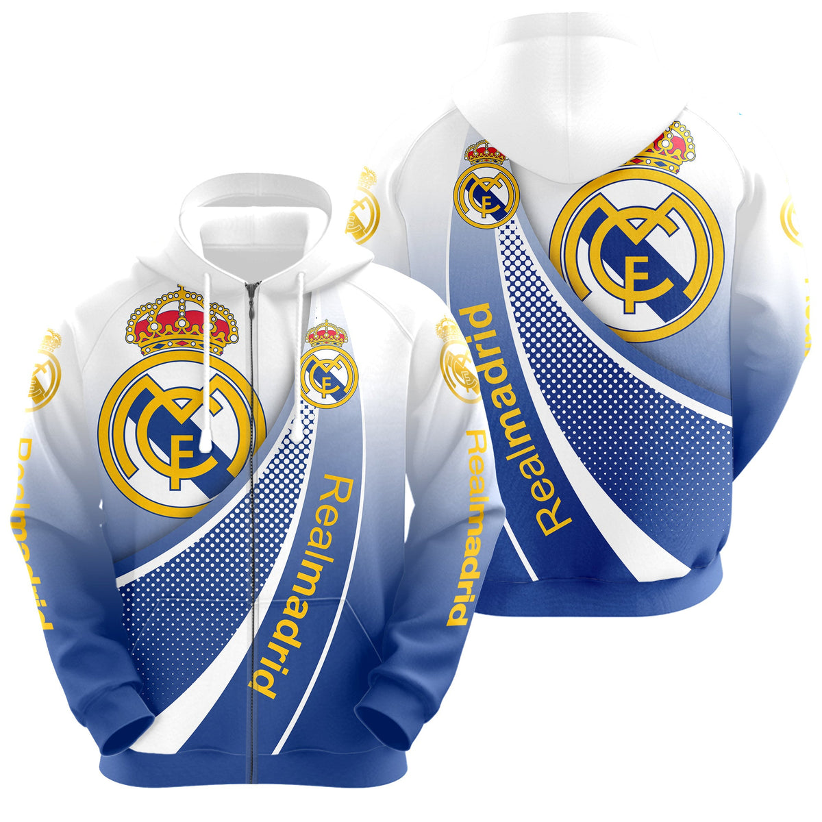 Personalized Real Madrid 3D All over Printed Hoodie and Sweatpants set V8