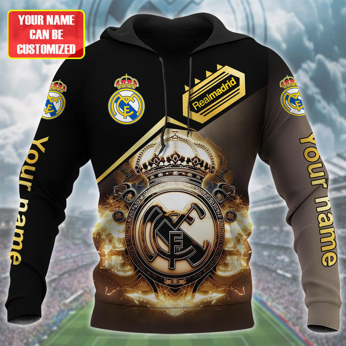 Personalized Real Madrid Art Full Printing Set , Real Madrid Shirt , Zipper Polo, Hoodie , Short , Polo ,hawaii