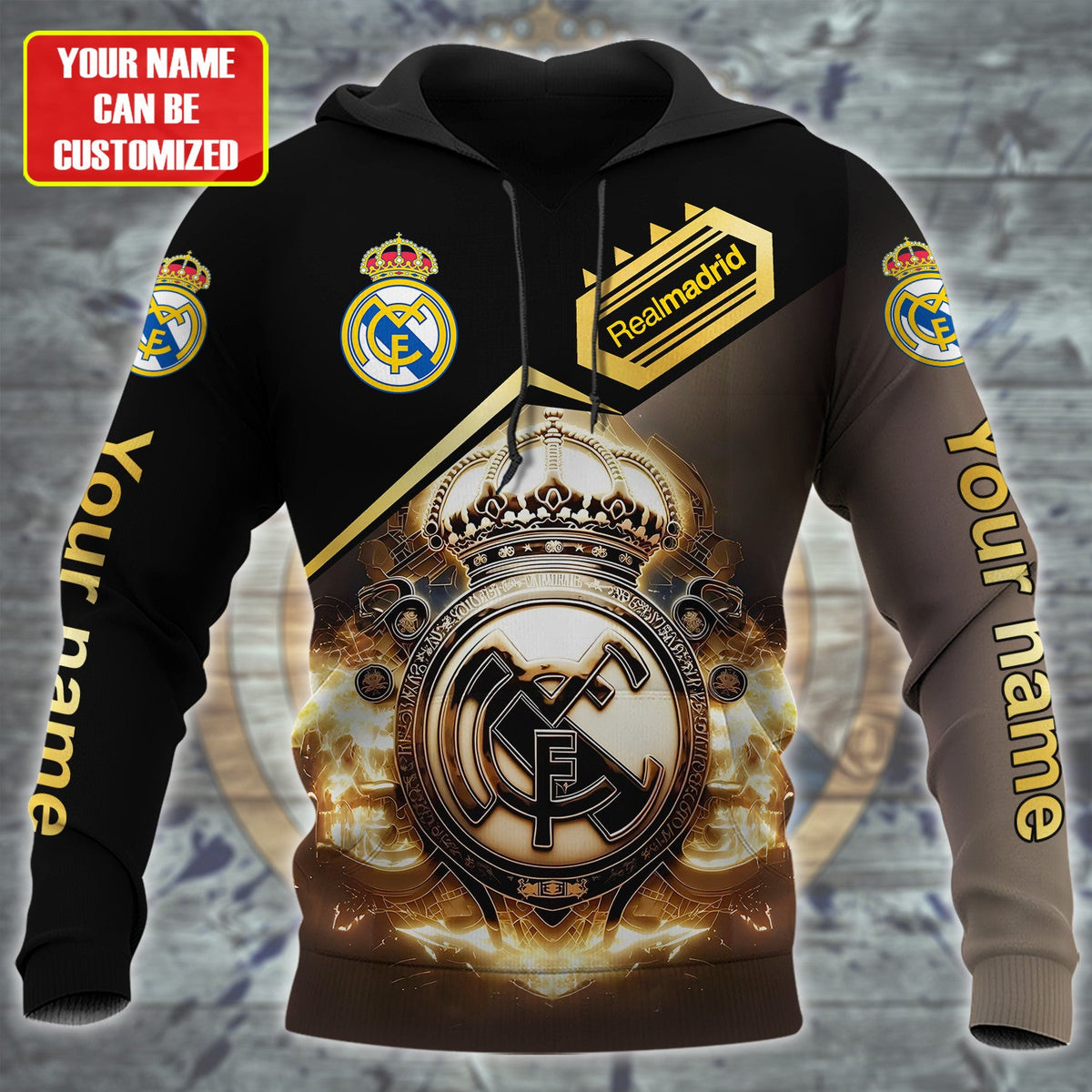 Personalized Real Madrid Art Full Printing Set , Real Madrid Shirt , Zipper Polo, Hoodie , Short , Polo ,hawaii