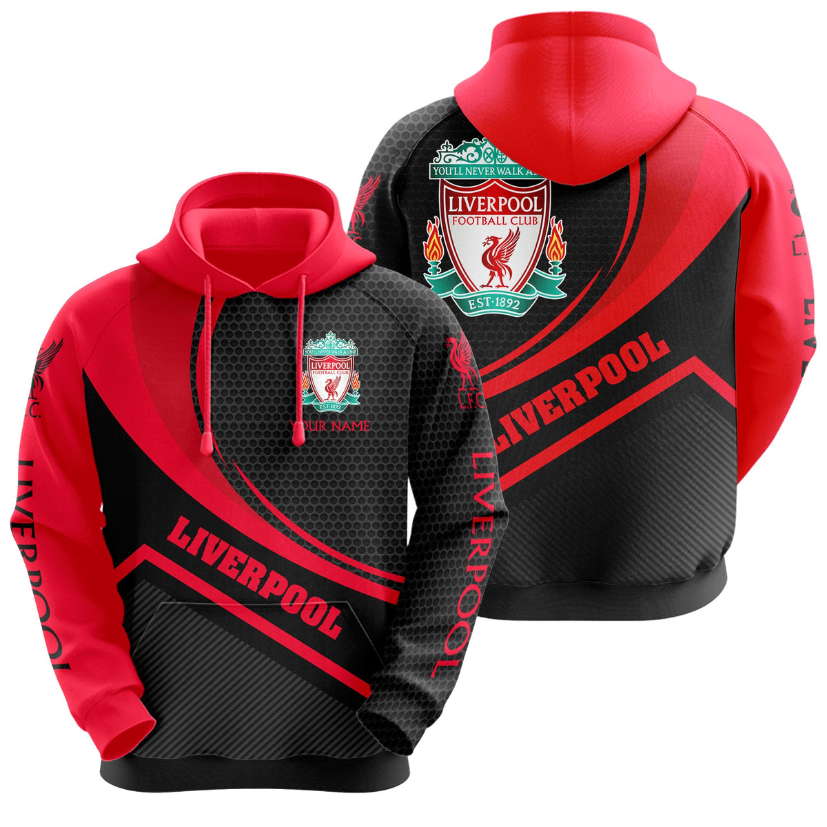 Personalized Liverpool Q8 3D All over Printed Hoodie and Sweatpants set