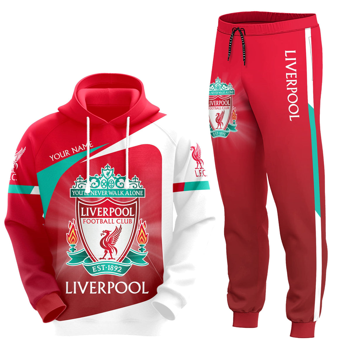 Personalized Liverpool Q9 3D All over Printed Hoodie and Sweatpants set