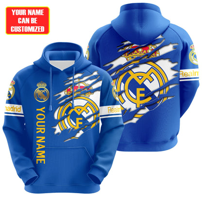 Personalized Real Madrid Tear 3D All over Printed Hoodie and Sweatpants set