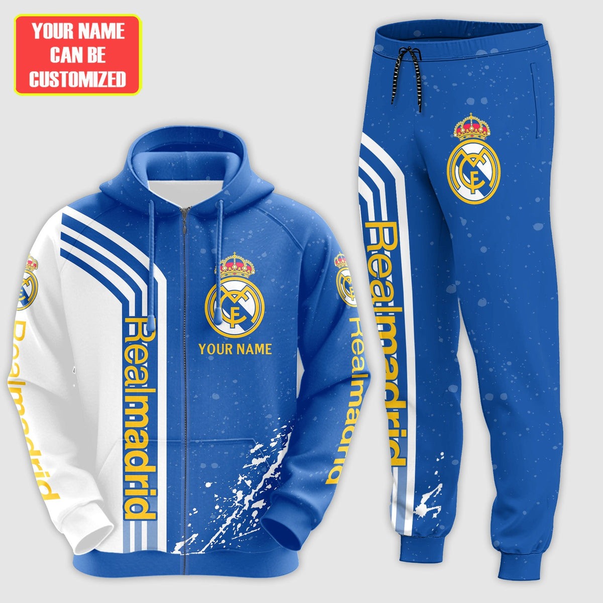 Personalized Real Madrid Q21 3D All over Printed Hoodie and Sweatpants set