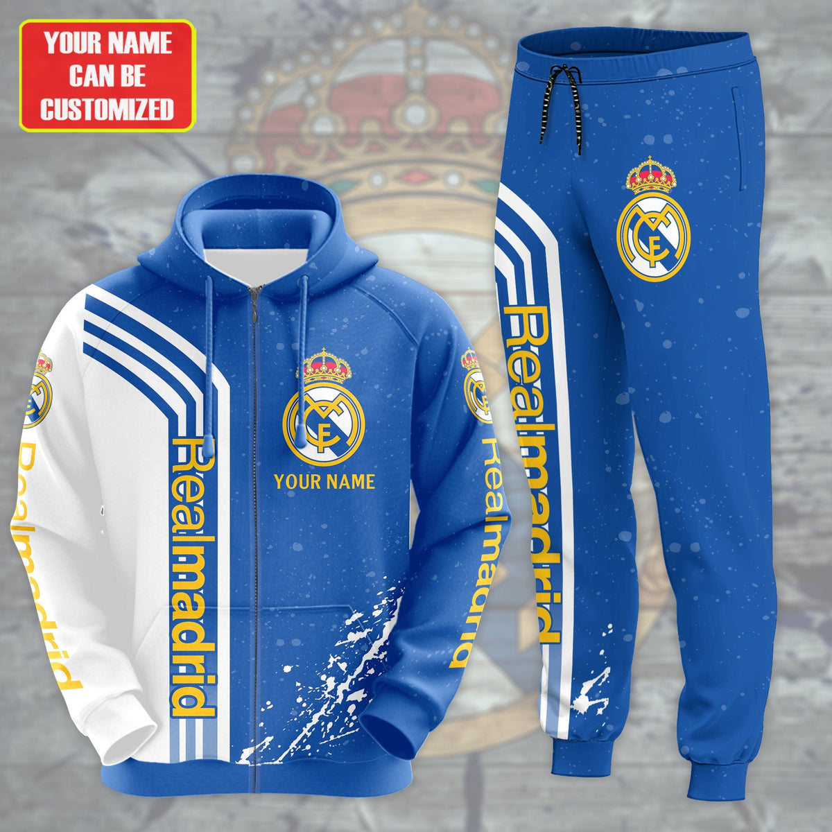 Personalized Real Madrid Q21 3D All over Printed Hoodie and Sweatpants set