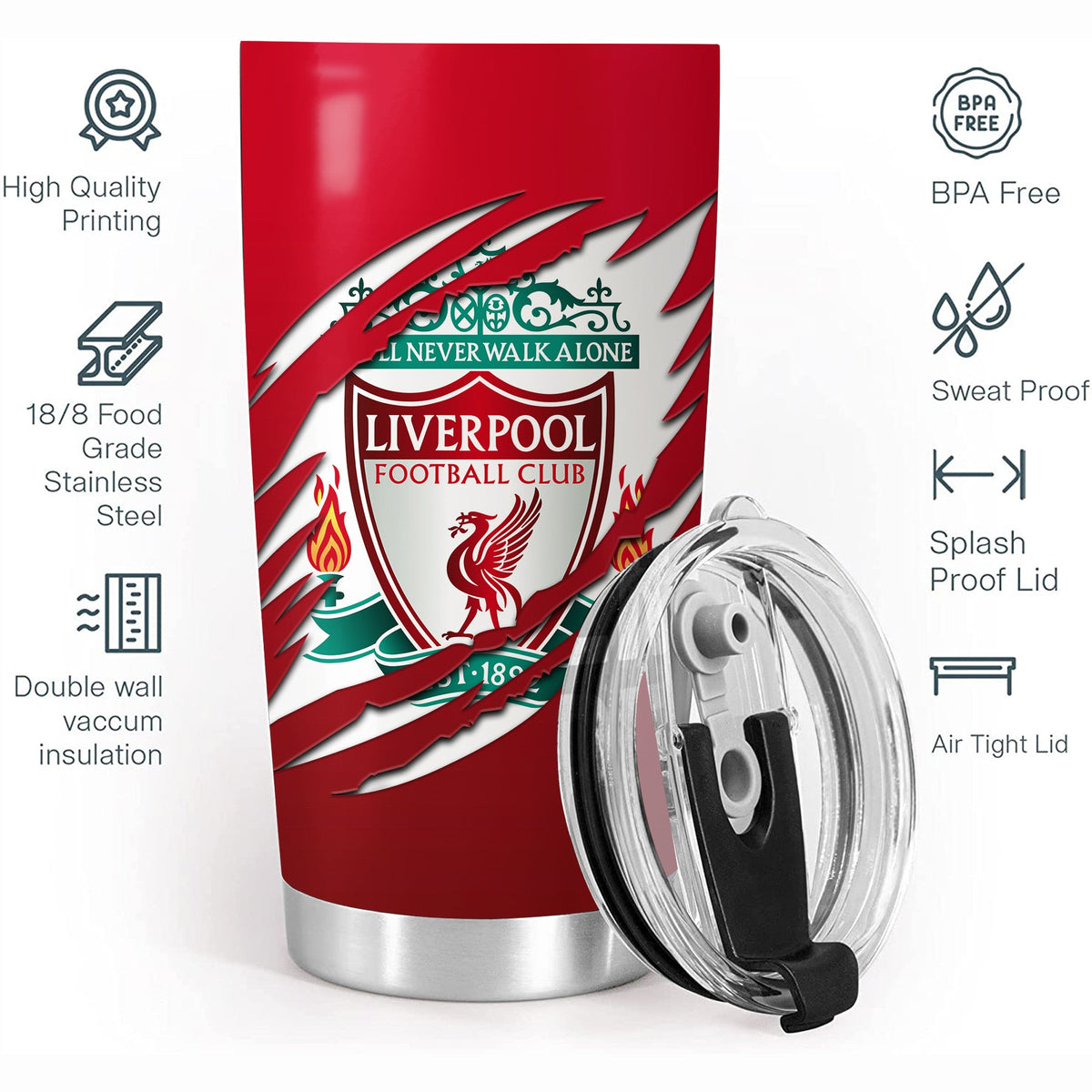 Personalized Liverpool V2 Stainless Tumbler 20oz 30oz Cup