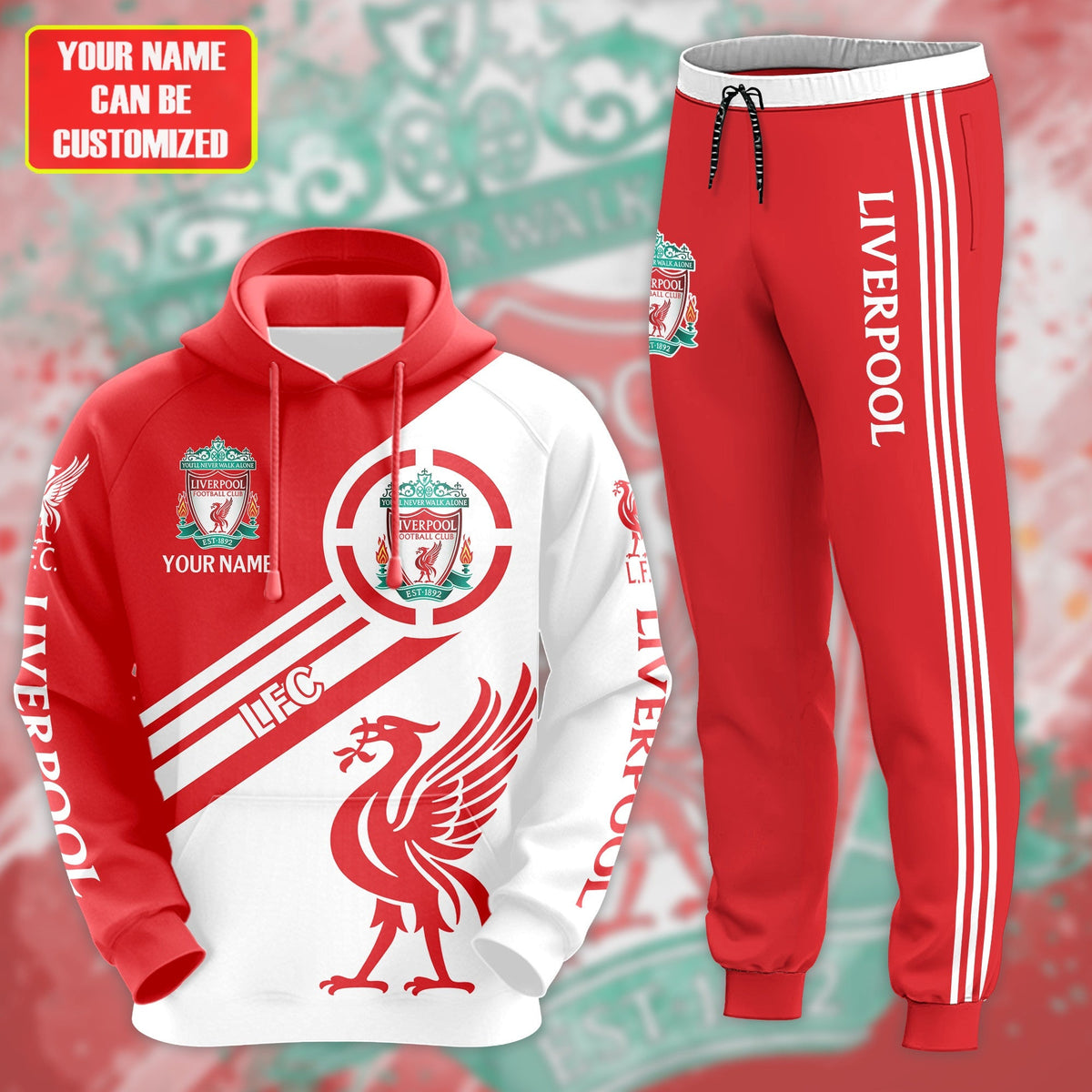 Personalized Liverpool 3D All over Printed Hoodie and Sweatpants set V15