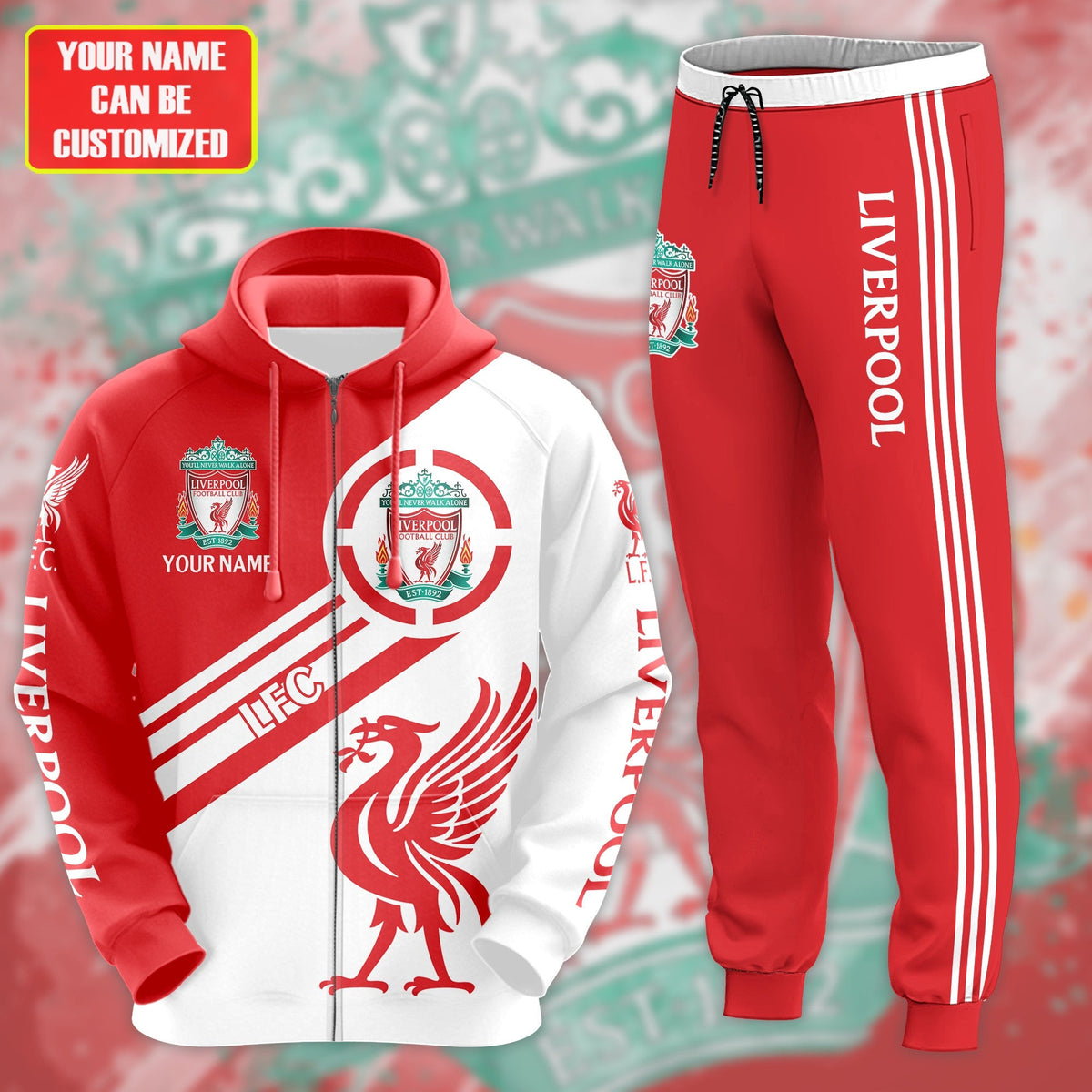 Personalized Liverpool 3D All over Printed Hoodie and Sweatpants set V15