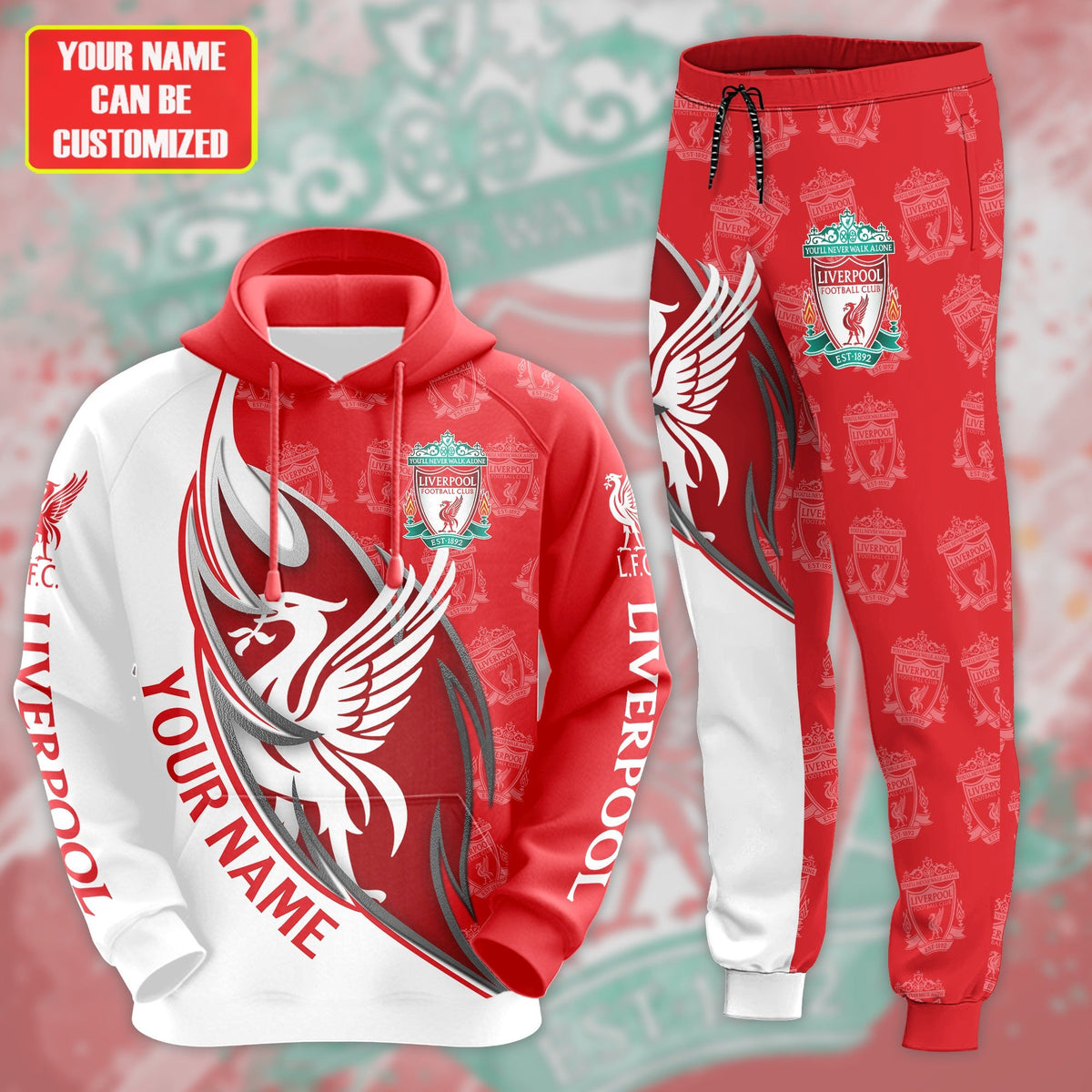 Personalized Liverpool Q10 3D All over Printed Hoodie and Sweatpants set
