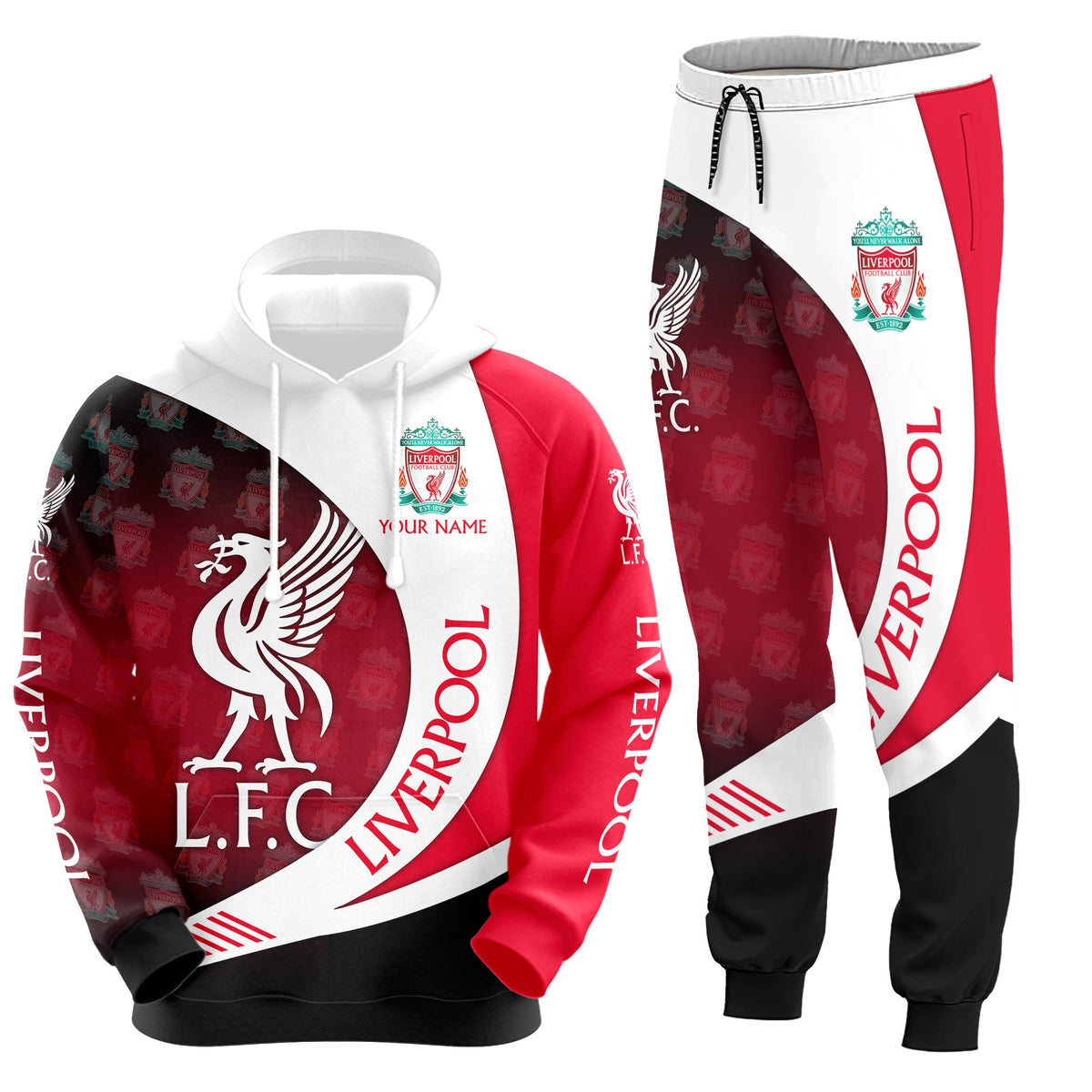 Personalized Liverpool Q12 3D All over Printed Hoodie and Sweatpants set
