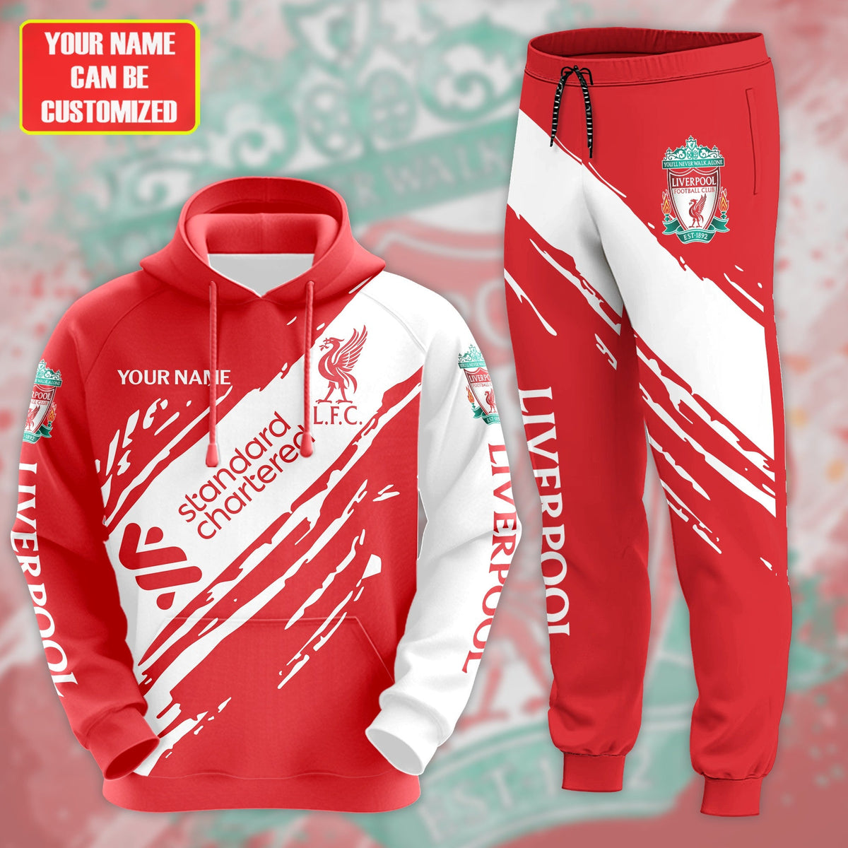 Personalized Liverpool Q13 3D All over Printed Hoodie and Sweatpants set