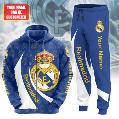 Personalized Real Madrid 3D All over Printed Hoodie and Sweatpants set V13