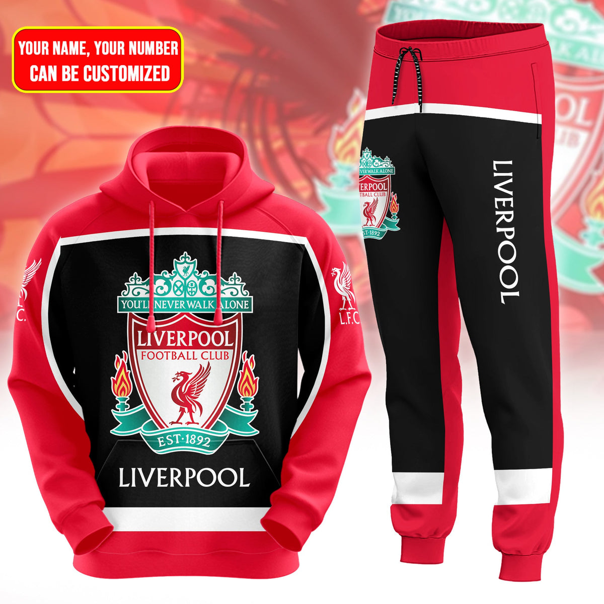 Personalized Liverpool 3D All over Printed Hoodie and Sweatpants set V21