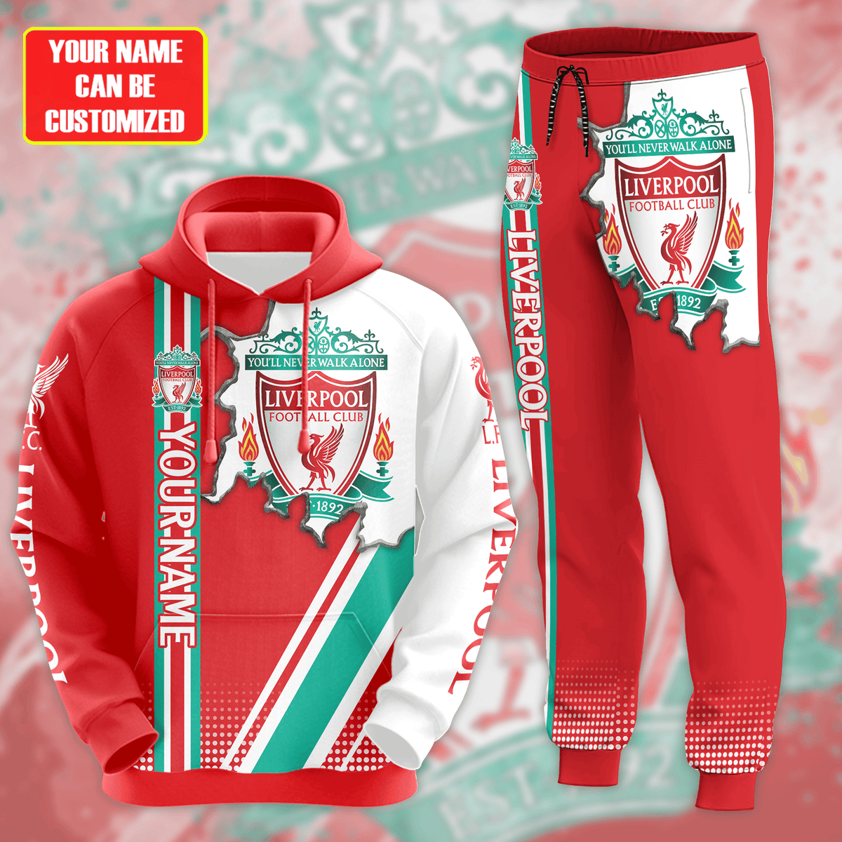 Personalized Liverpool 3D All over Printed Hoodie and Sweatpants set V24