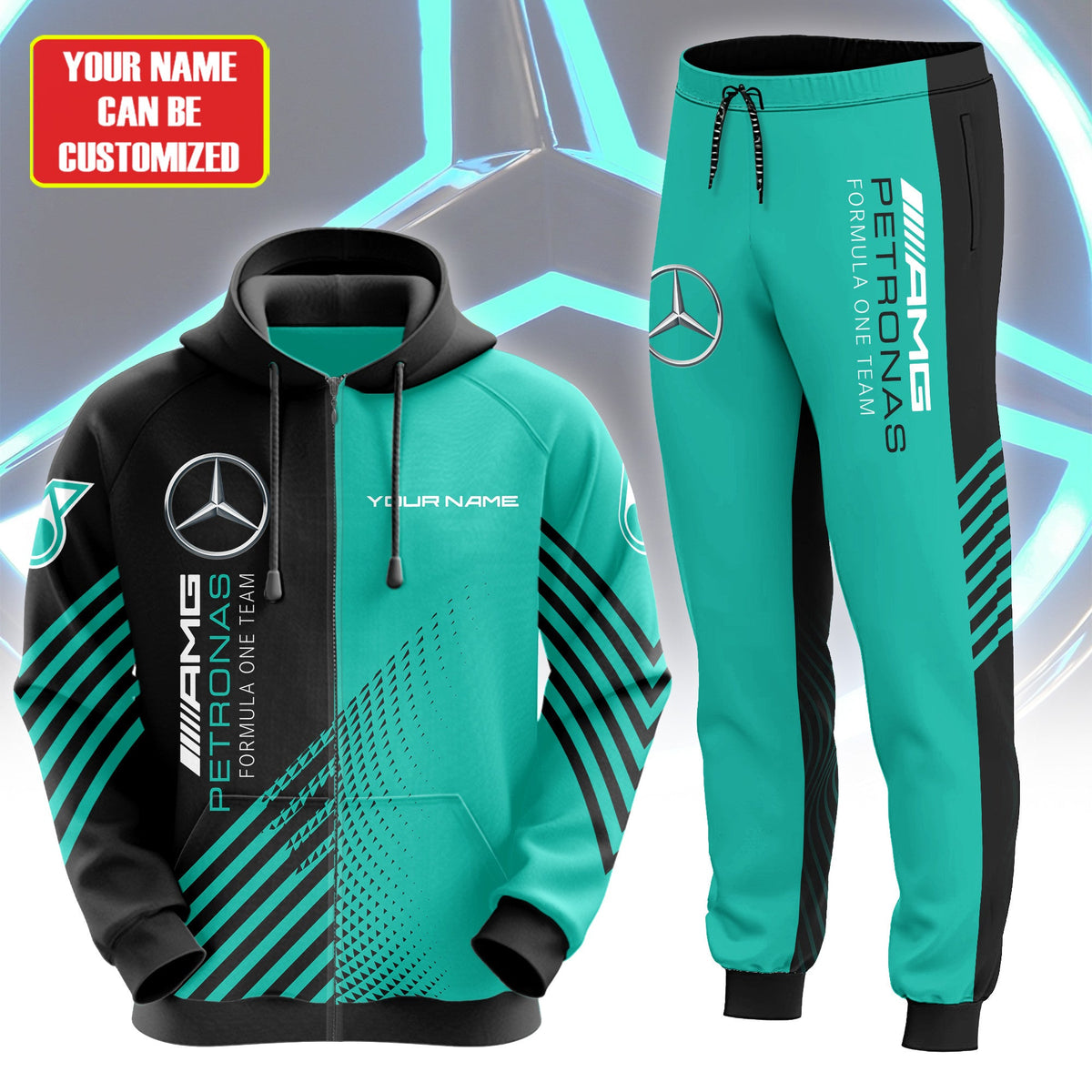 Personalized Merc AMG Petronas 3D All over Printed Hoodie and Sweatpants set