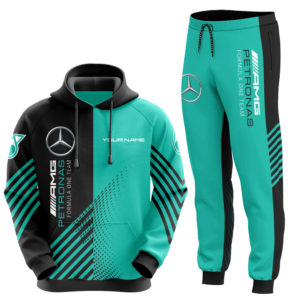 Personalized Merc AMG Petronas 3D All over Printed Hoodie and Sweatpants set