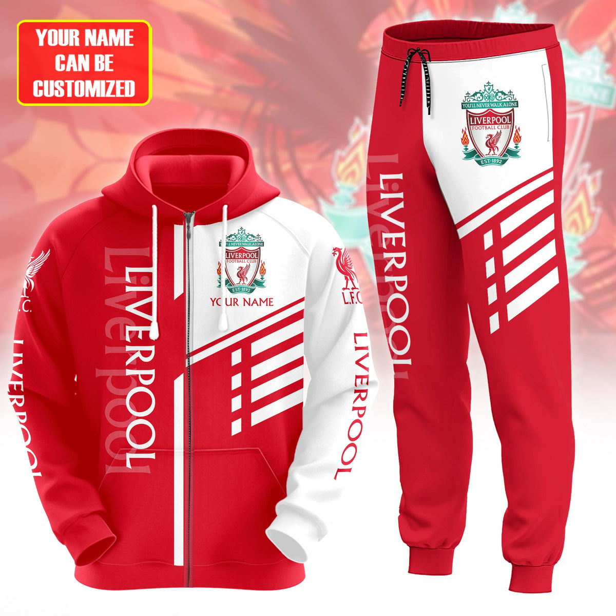 Personalized Liverpool 3D All over Printed Hoodie and Sweatpants set V25