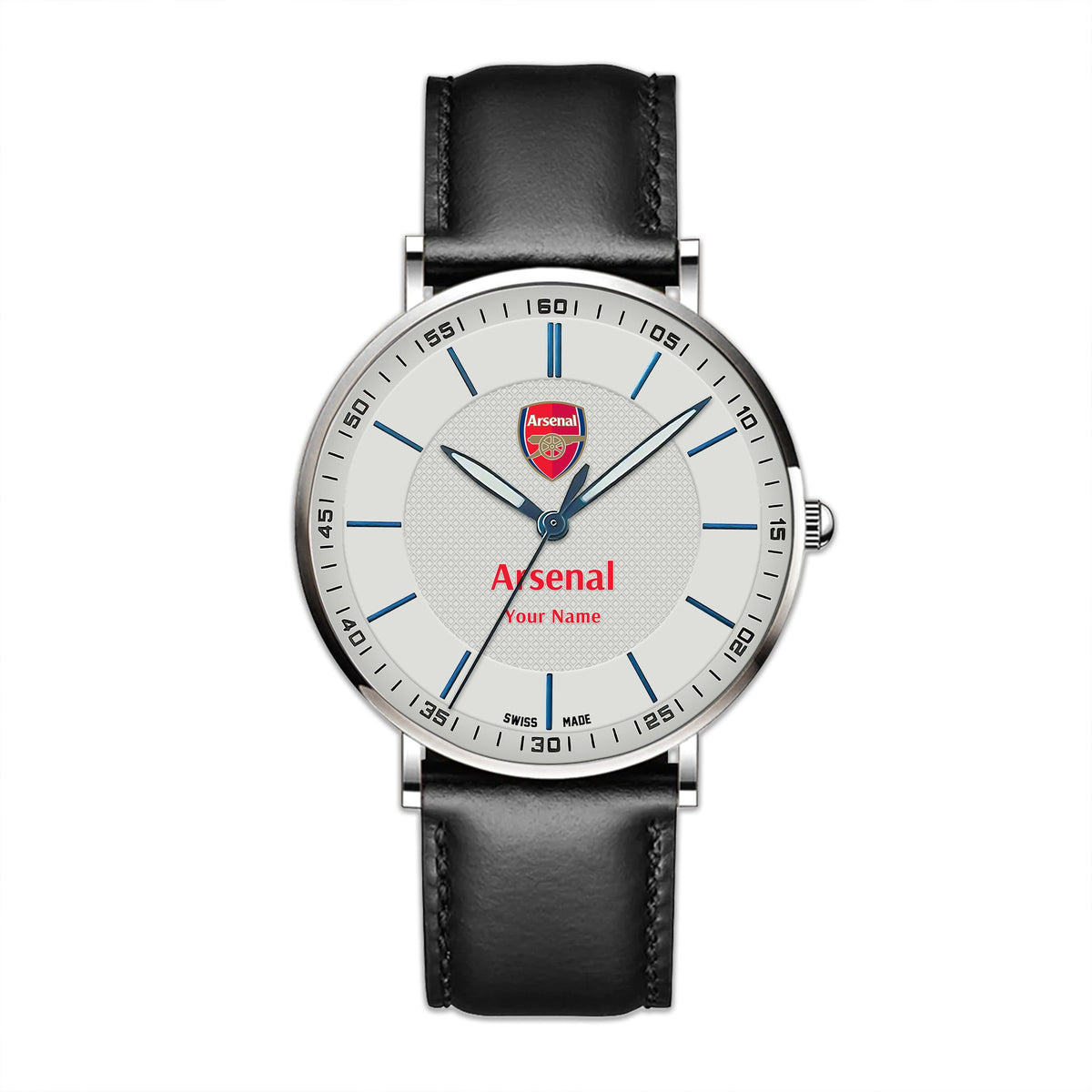 Personalized Arsenal Sapphire Leather Watch