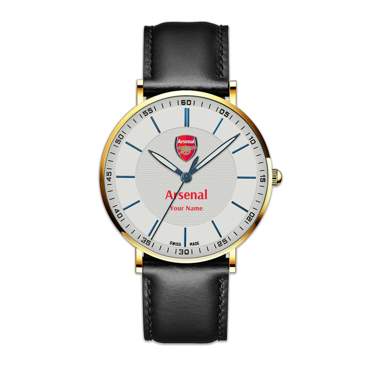 Personalized Arsenal Sapphire Leather Watch