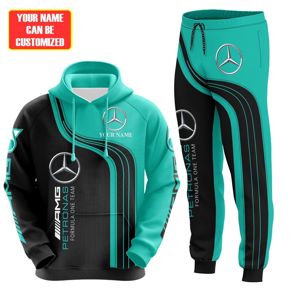 Personalized Merc AMG Petronas Q4 3D All over Printed Hoodie and Sweatpants set