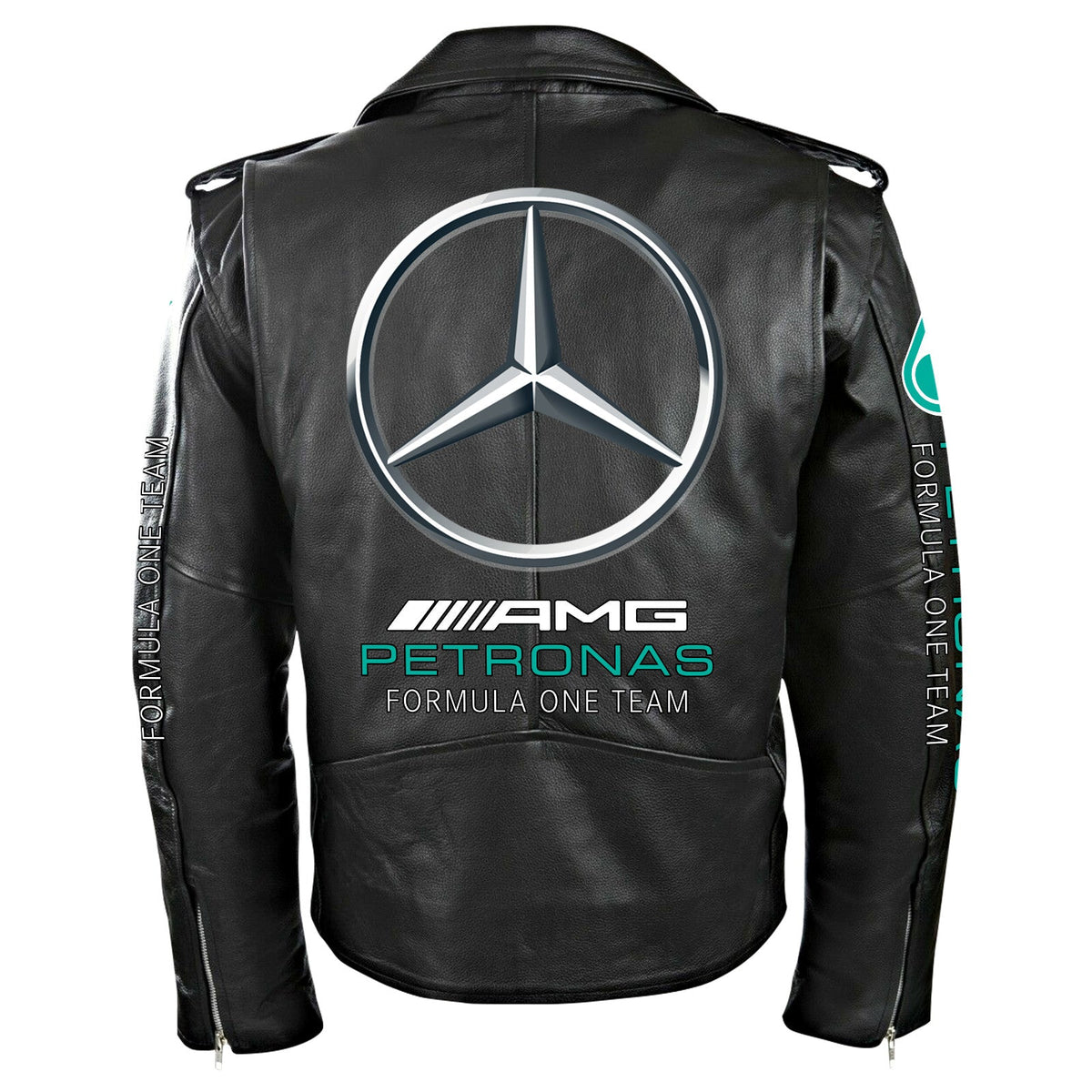Merc AMG Petronas Zipper Vintage Leather Jacket P230505