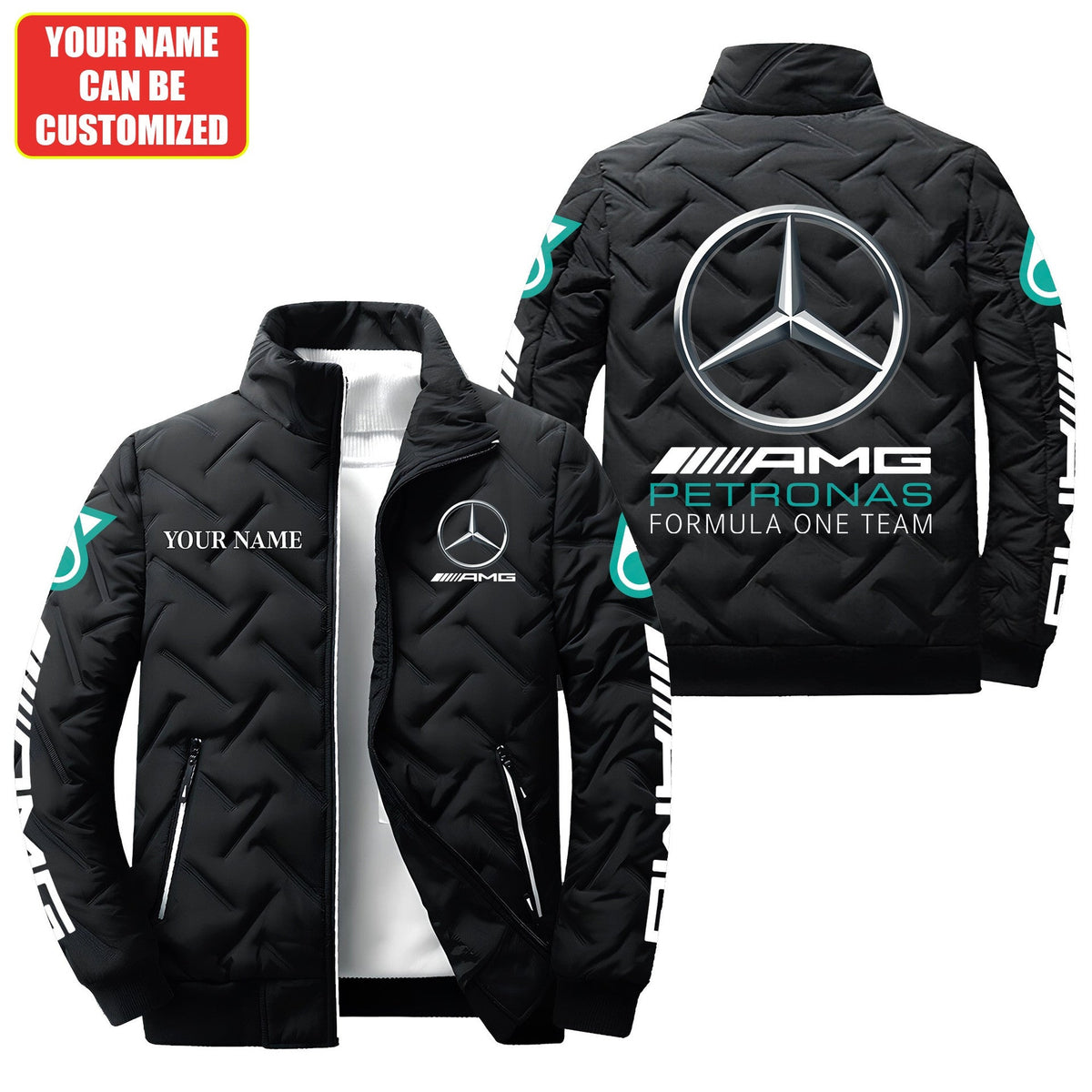Personalized Merc Petronas Puffer Jacket