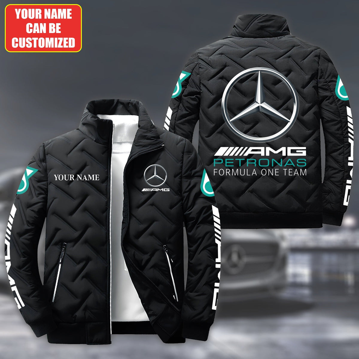 Personalized Merc AMG Petronas Puffer Jacket