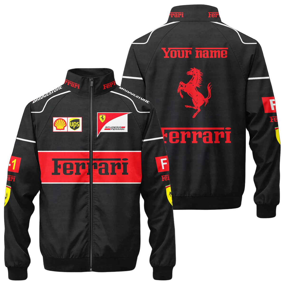 SF F1 Racing Zipper Stand Collar Jacket 3D