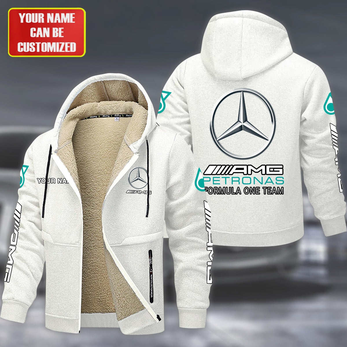 Personalized Merc AMG Petronas Fleece 3D Unisex Hooded Jacket