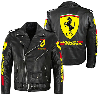 SF Zipper Vintage Leather Jacket