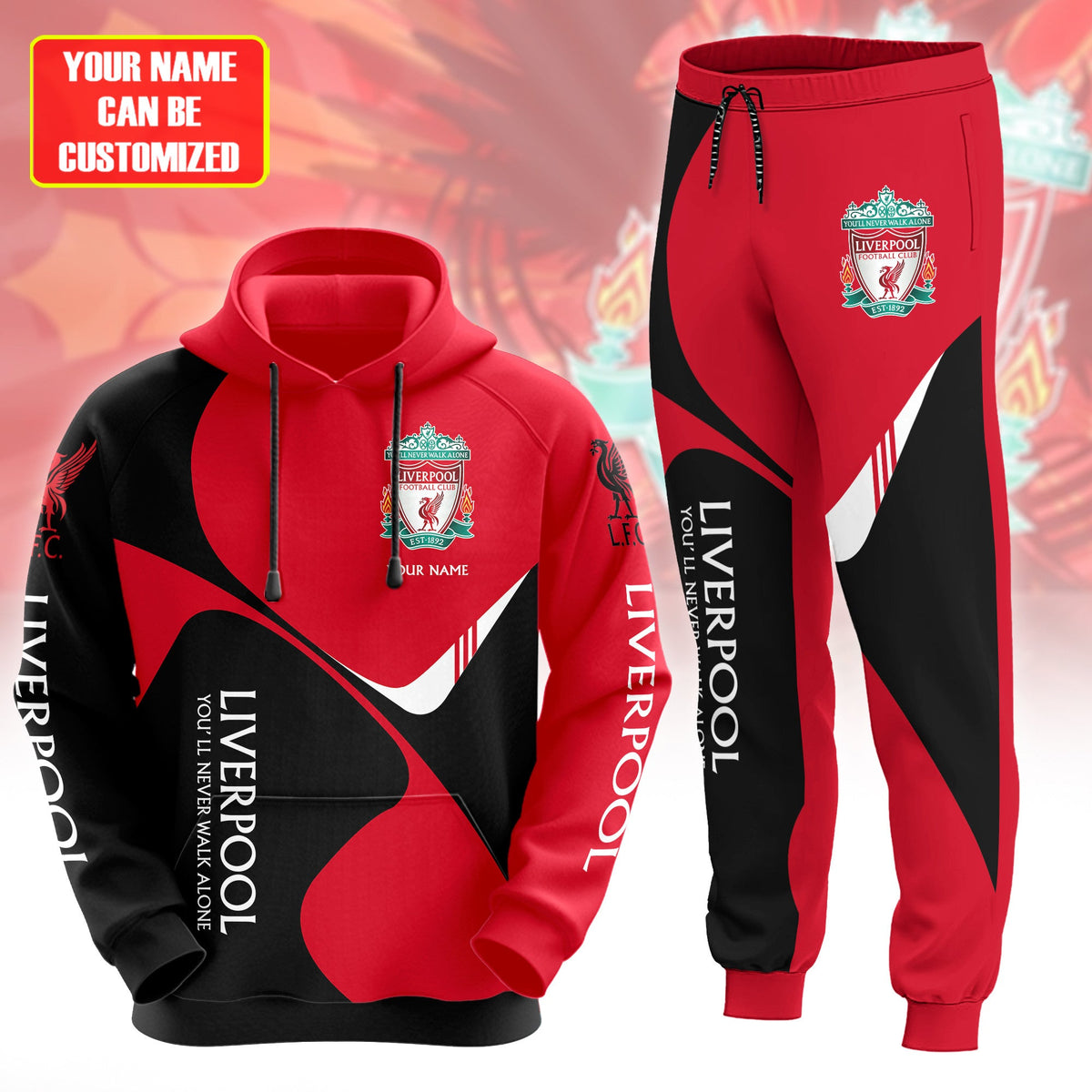 Personalized Liverpool Q15 3D All over Printed Hoodie and Sweatpants set