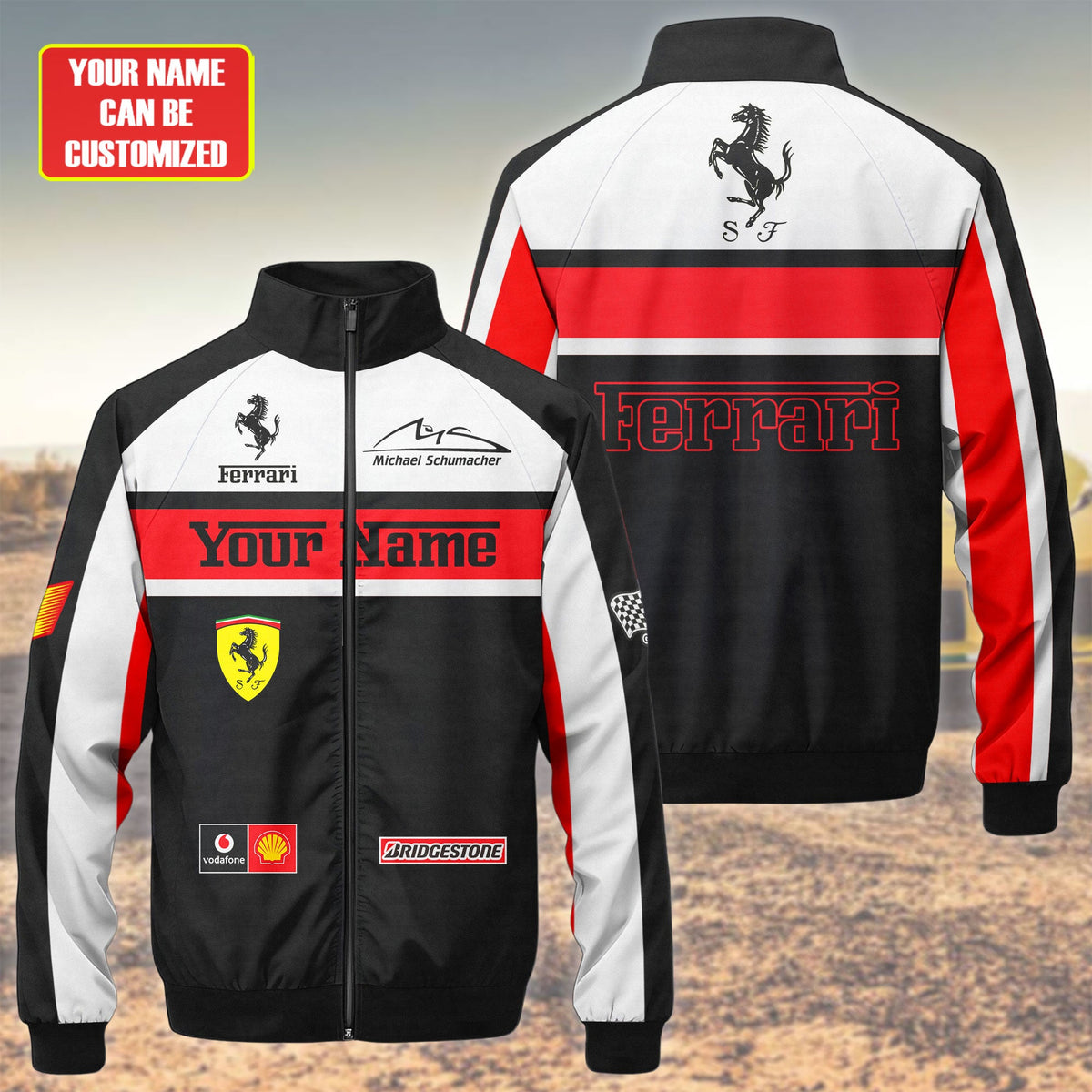 SF F1 Racing Zipper Stand Collar Jacket 3D V11