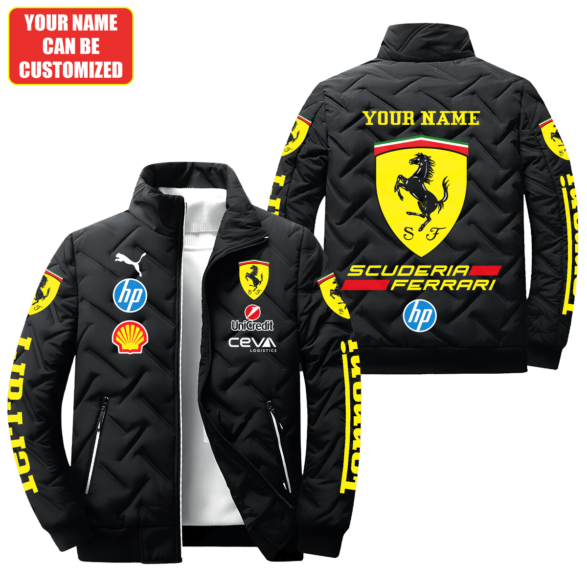 Personalized SF Racing F1 Puffer Jacket
