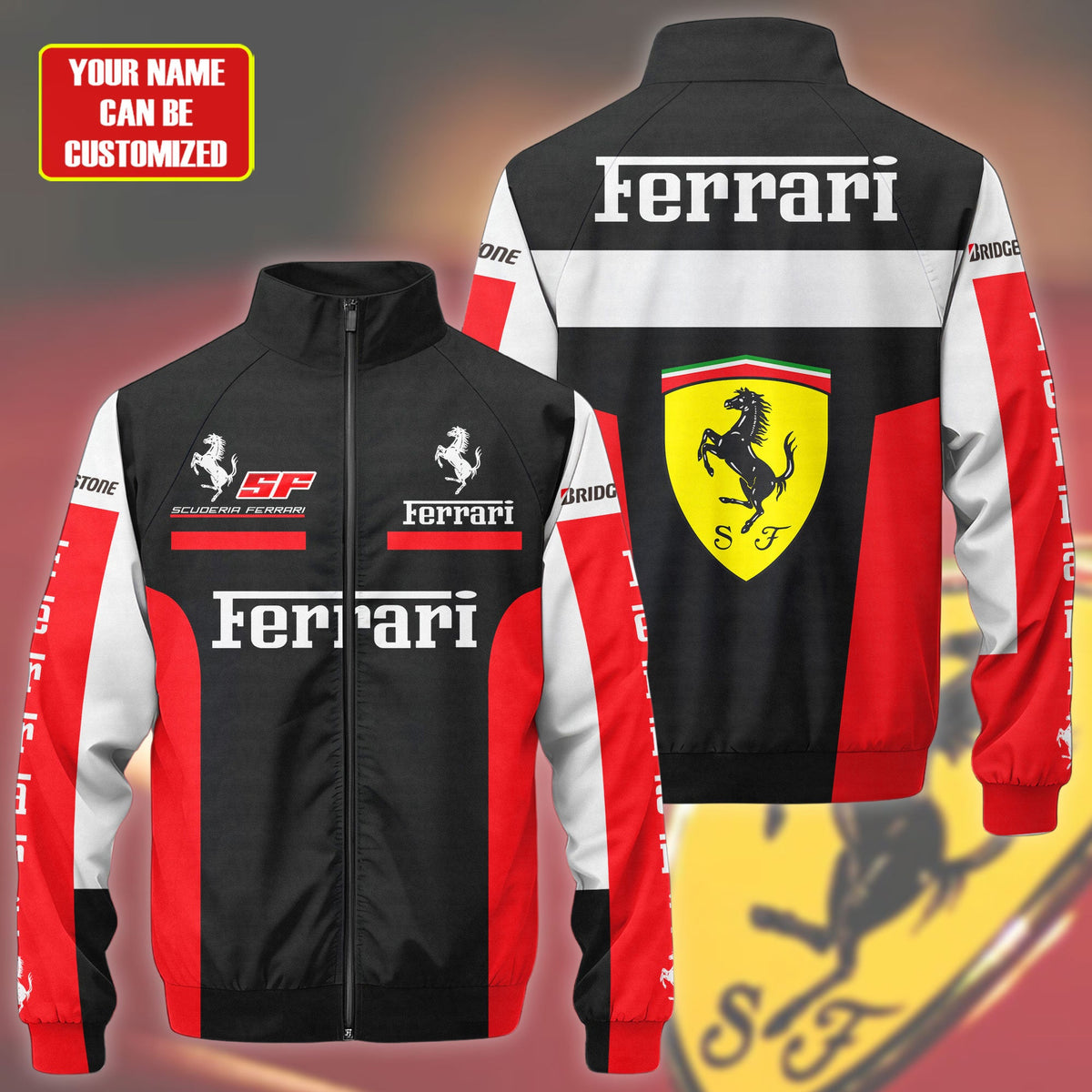 SF F1 Racing Zipper Stand Collar Jacket 3D V13
