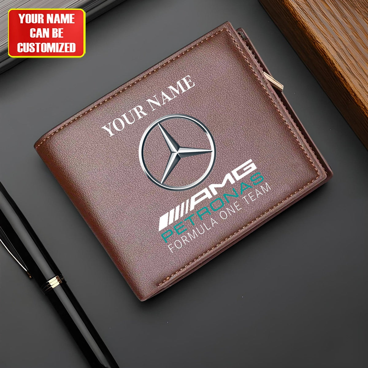 Personalized Merc AMG Petronas Leather Wallet