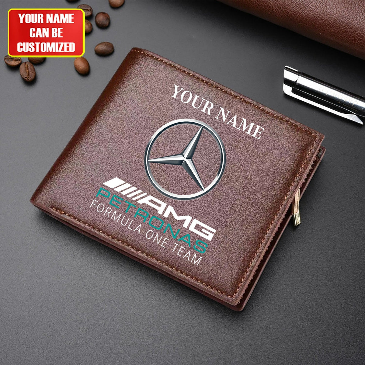 Personalized Merc AMG Petronas Leather Wallet