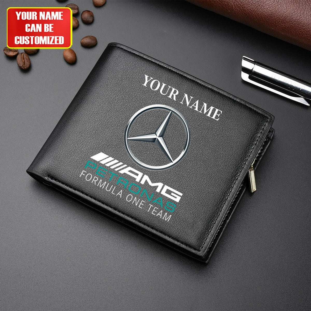 Personalized Merc AMG Petronas Leather Wallet