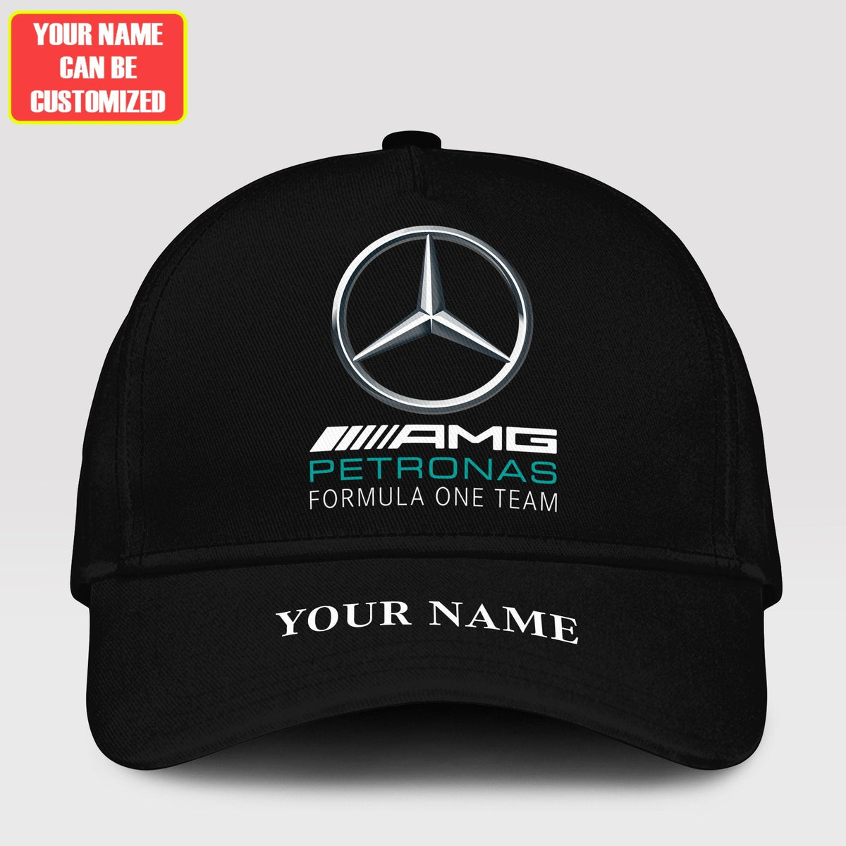 Personalized Name Merc AMG Petronas Classic Black Cap