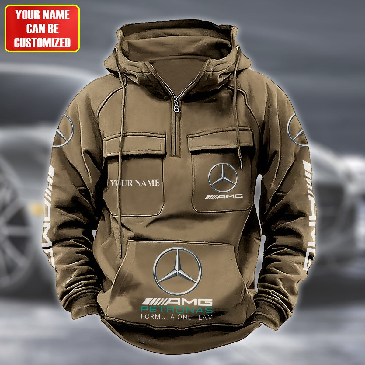 Personalized Merc AMG Petronas Retro Cotton Hoodie