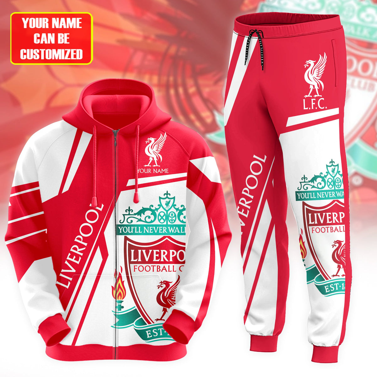 Personalized Liverpool 3D All over Printed Hoodie and Sweatpants set V29