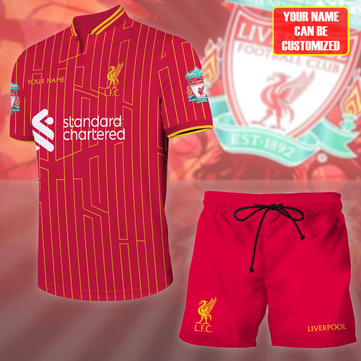 Personalized Liverpool Uniform Shirt Beach Short Q071104