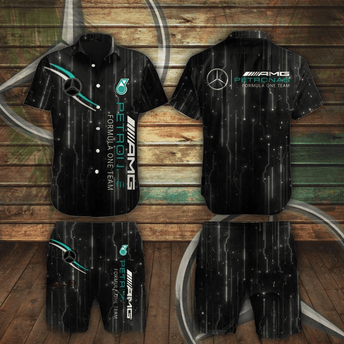 Merc AMG Petronas Tropical Hawaii Shirt Beach Short V6