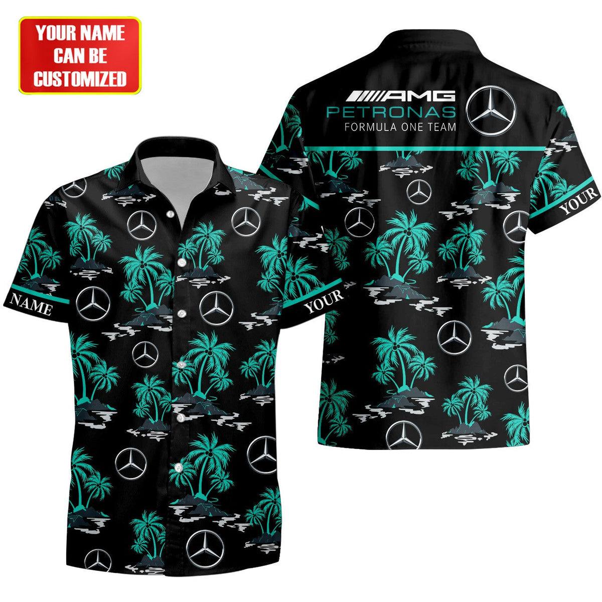 Merc AMG Petronas Hawaii Shirt Beach Short V9