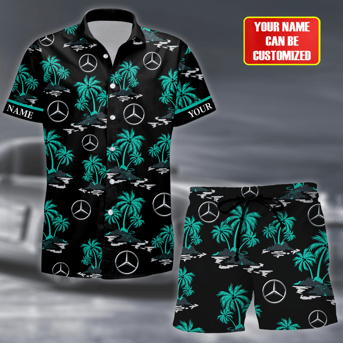 Merc AMG Petronas Hawaii Shirt Beach Short V9
