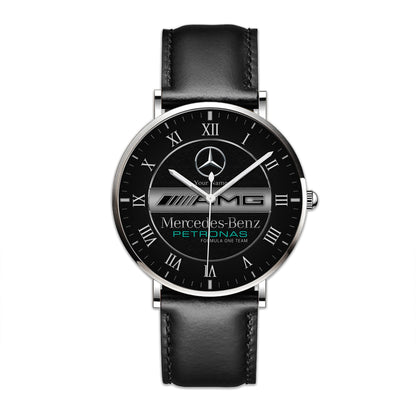 Personalized Merc AMG Petronas Quartz Leather Watch Q170304