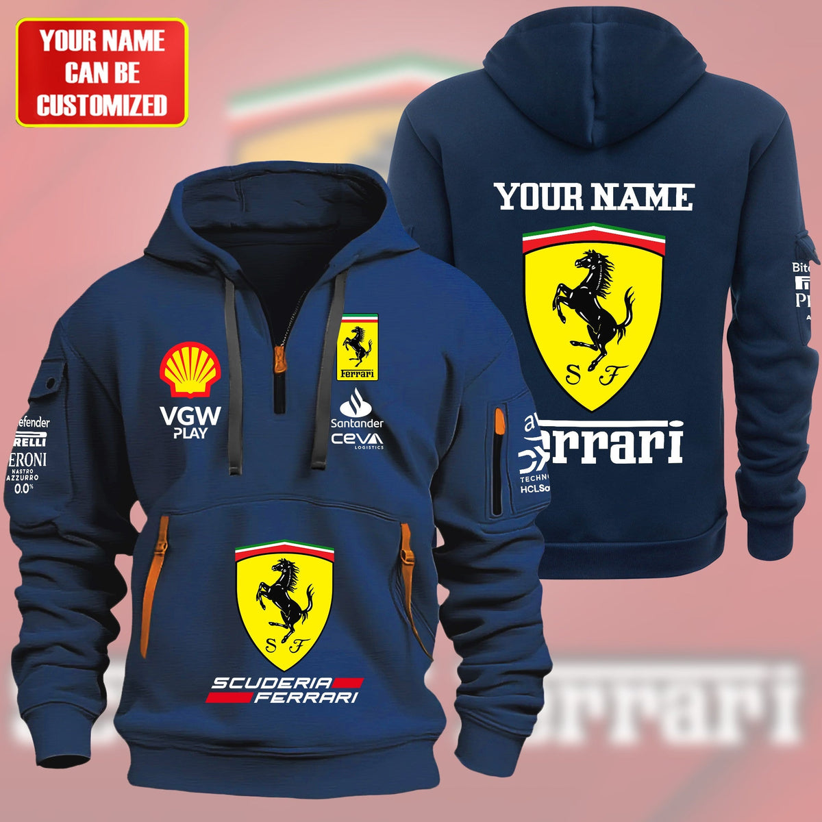 Personalized SF Racing Zip-Hoodie Cotton Jacket