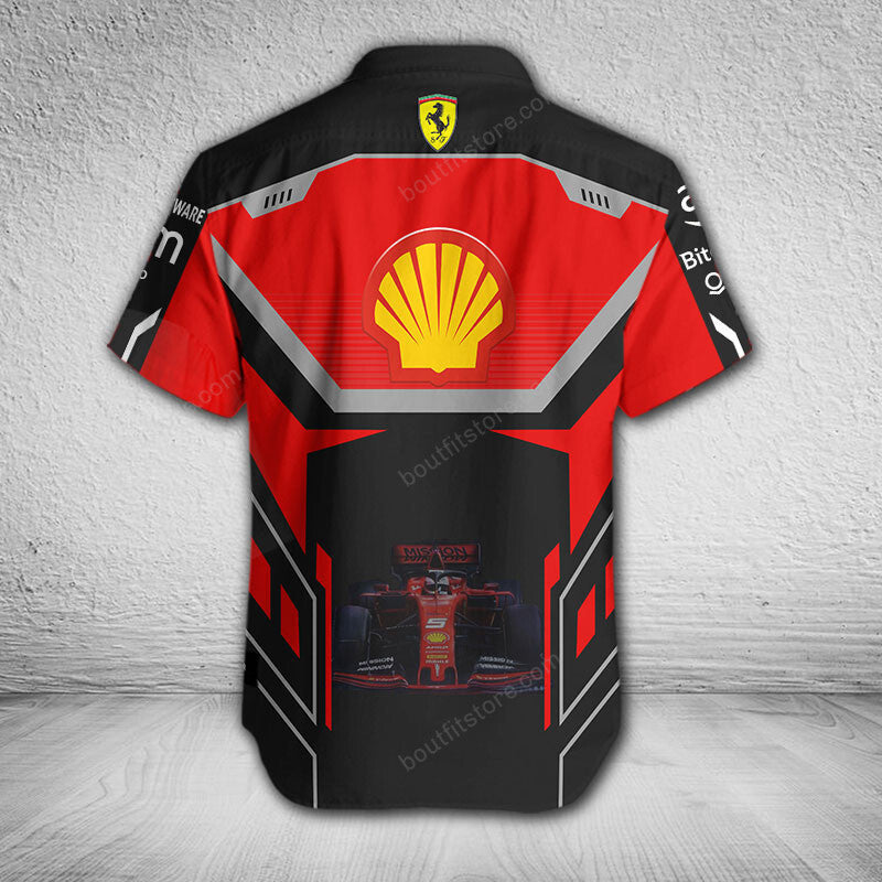 SF Racing 3D Full Printing Set , SF Racing Shirt , Zipper Polo, Hoodie , Short , Polo ,hawaii V22