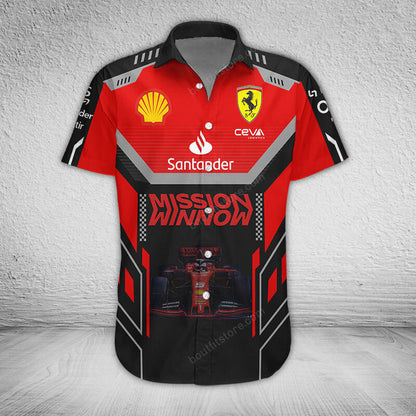 SF Racing 3D Full Printing Set , SF Racing Shirt , Zipper Polo, Hoodie , Short , Polo ,hawaii V22