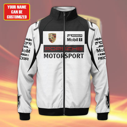 Personalized Pors Motorsport Zipper Stand Collar Jacket 3D
